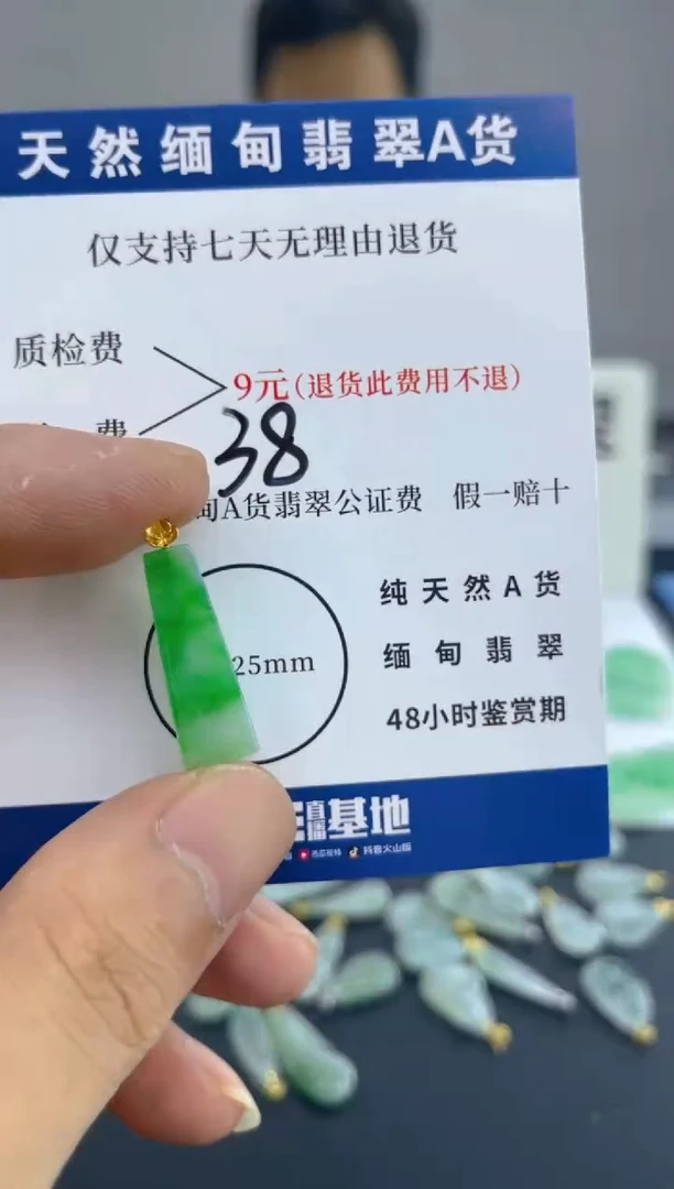 颈饰18K金镶嵌翡翠天然A货翡翠