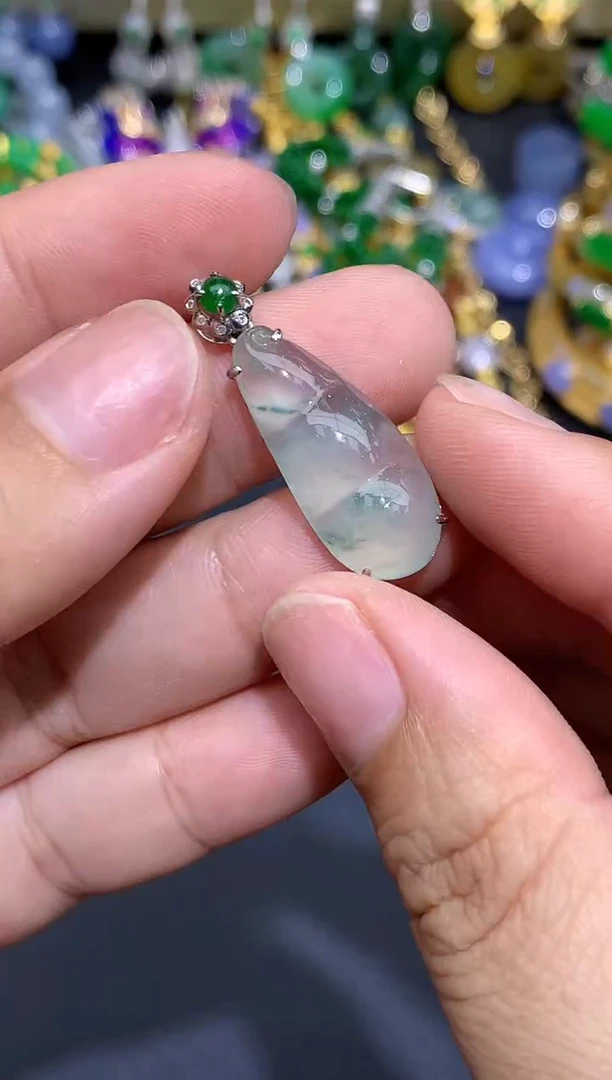 翡翠18K金镶嵌颈饰198-春日珠宝