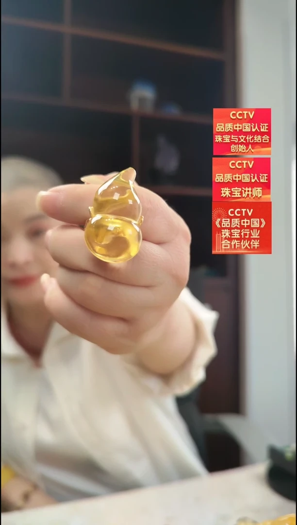 银S925镶嵌琥珀戒指戒指