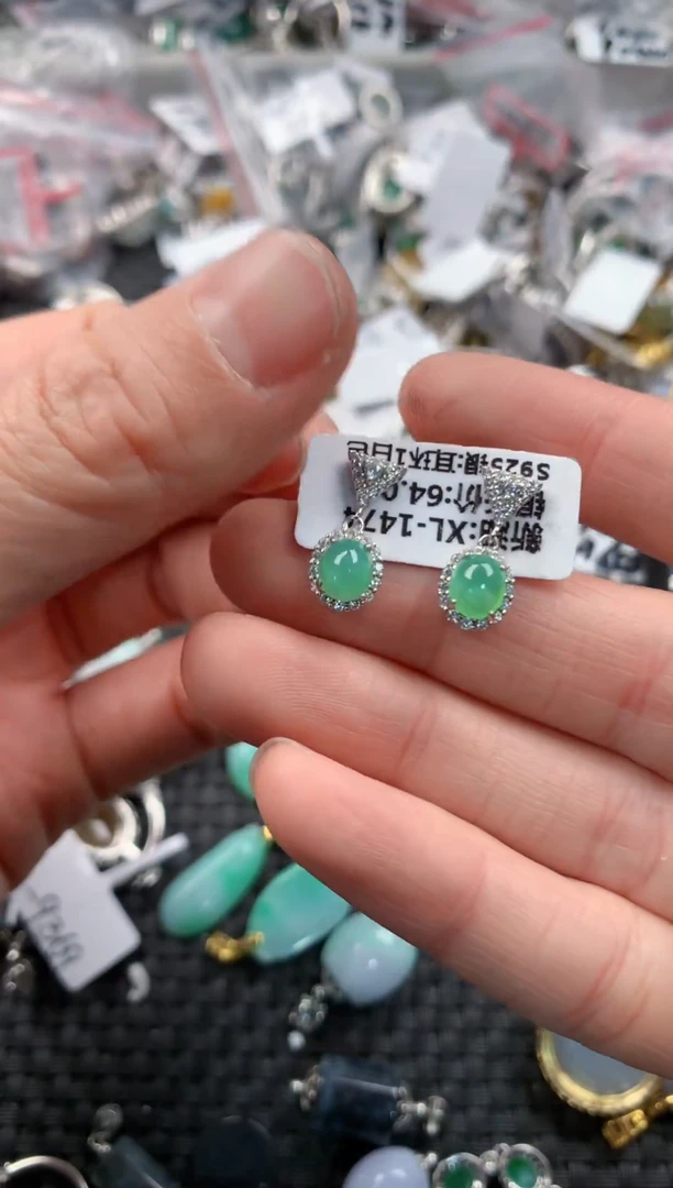 银S925镶嵌戒指翡翠444   8