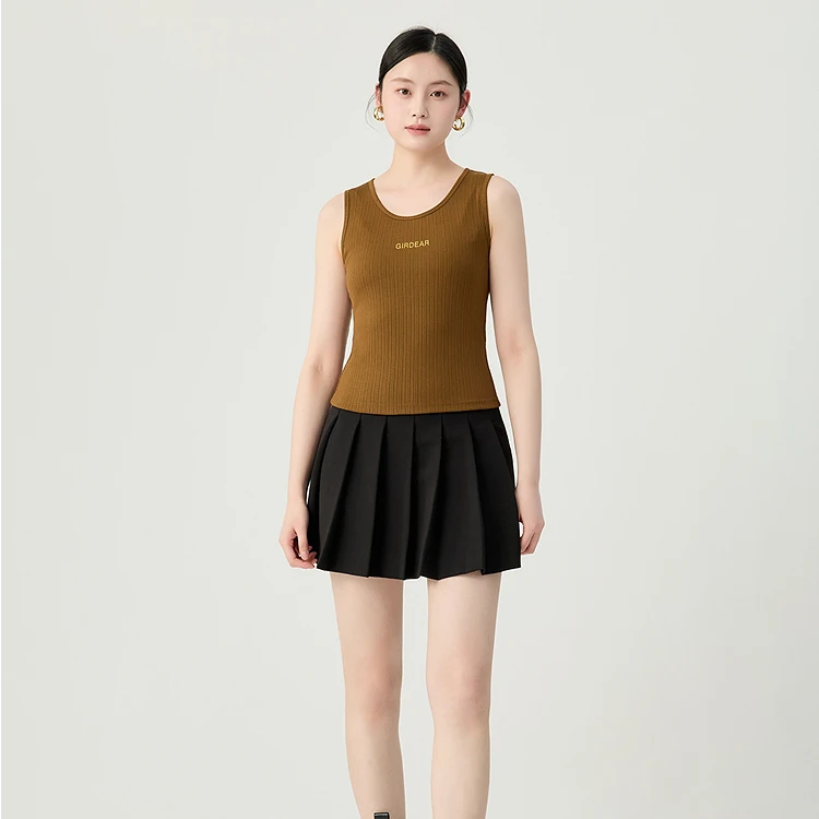 哥弟 GIRDEAR字母经典U型背心t恤130015