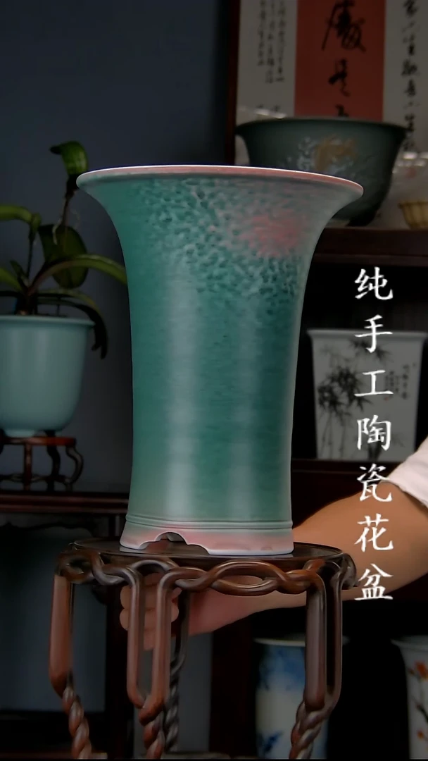 兰*景德镇手工陶瓷花盆
