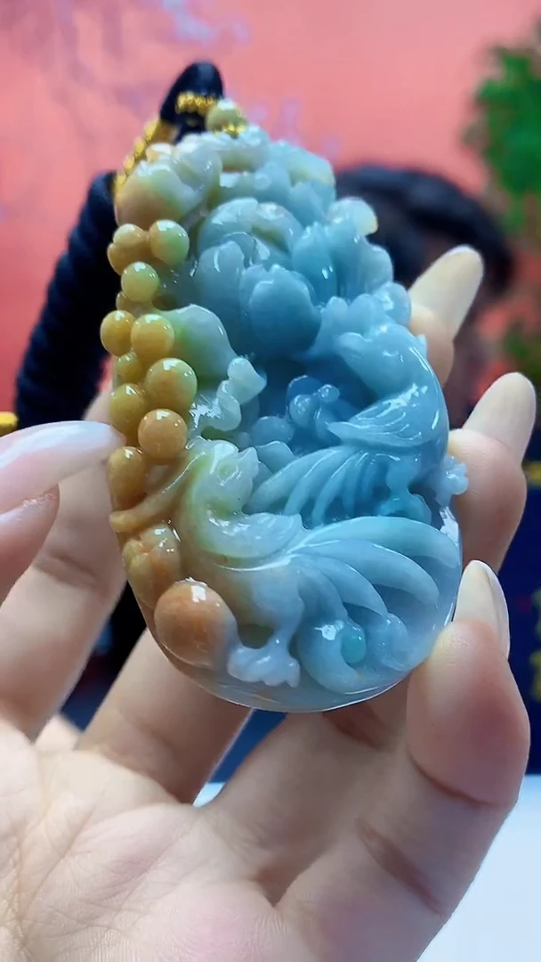 未镶嵌定制翡翠5060ty-毛货挂件145
