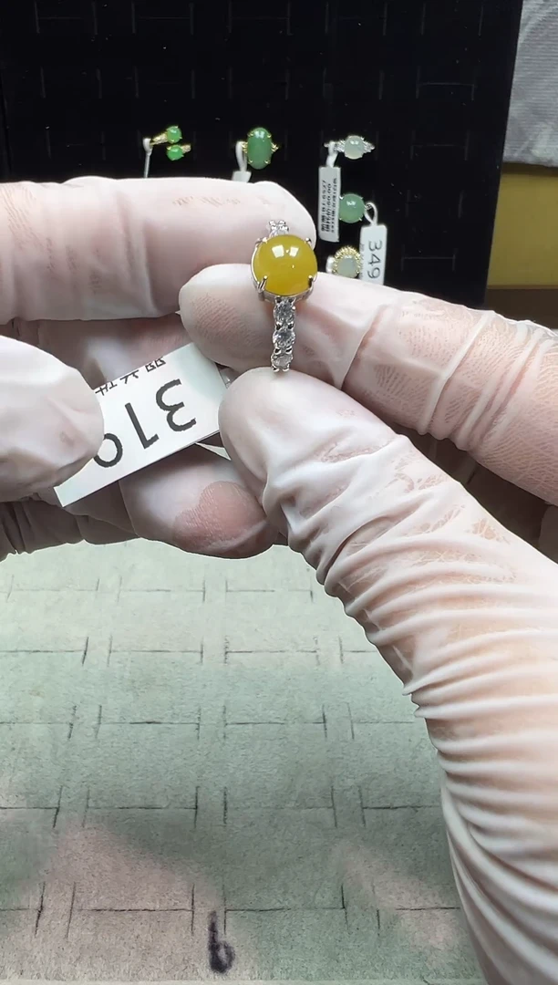 银S925镶嵌戒指翡翠戒指