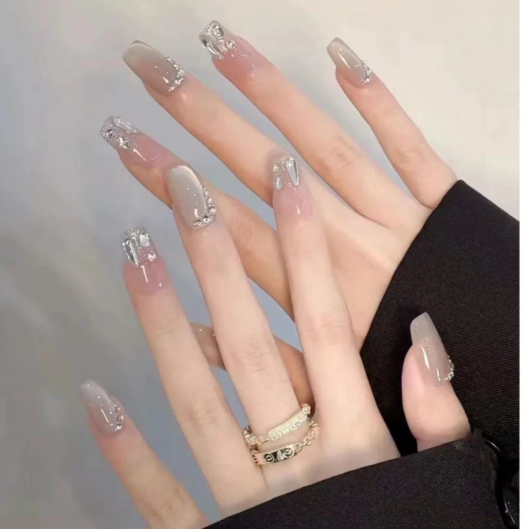 【白月湾】纯手工穿戴甲气质穿搭美甲贴片一副10片装