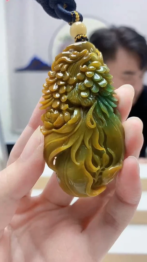 未镶嵌定制翡翠5060zm-毛货挂件凤凰92
