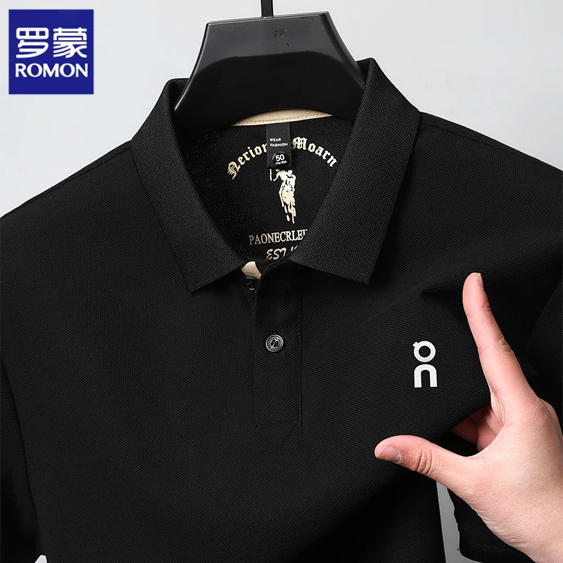Romon/罗蒙Romon纯polo衫运动短袖长袖时尚潮流速干新款白色T恤
