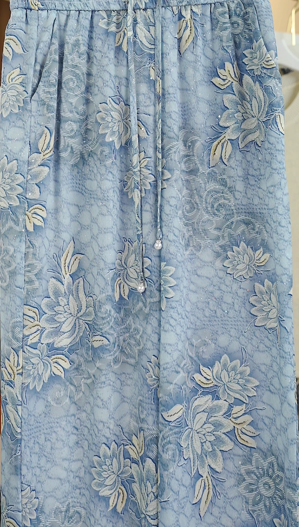 K68新款缎面宽松休闲百搭阔腿裤-蕾蕾