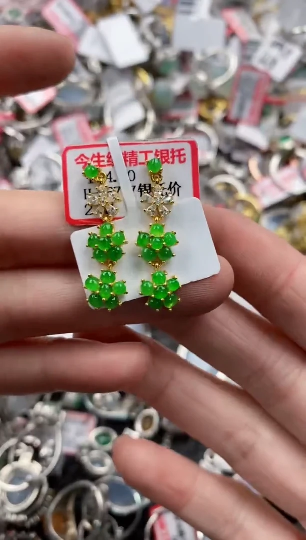 银S925镶嵌戒指翡翠6666-----5