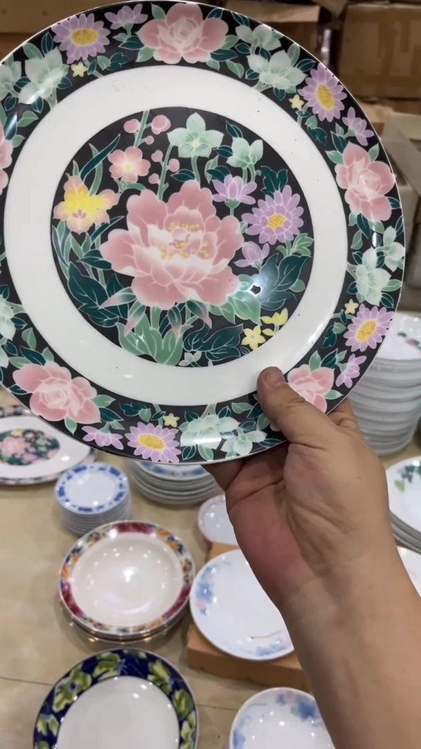 微瑕26尺码平盘湖南醴陵釉下五彩陶瓷