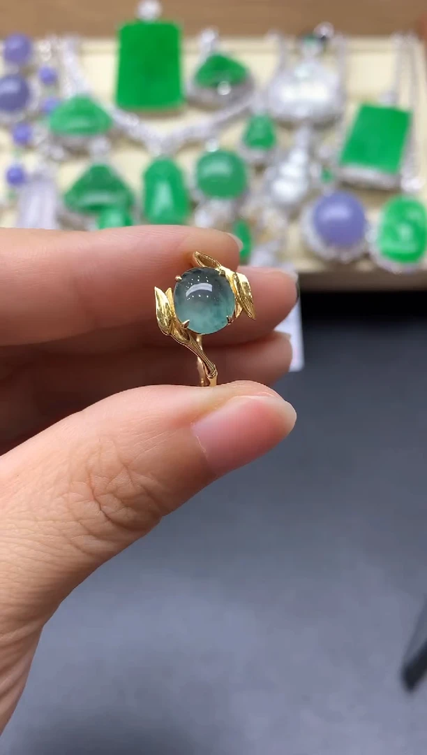 18K金镶嵌戒指翡翠548-中国好珍宝