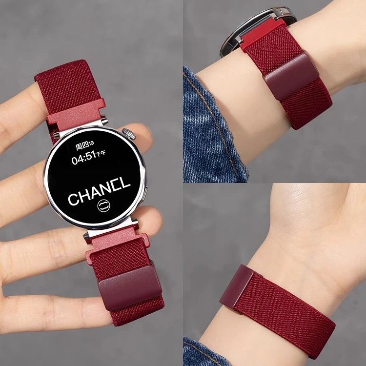 适用华为gt5表带女款gt6手表表带watchgt34pro秋冬尼龙编织表带41