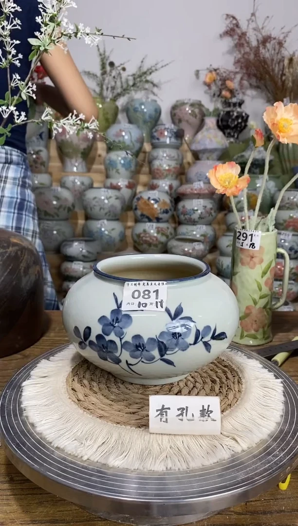 景德镇瓷韵手绘陶瓷花盆   081