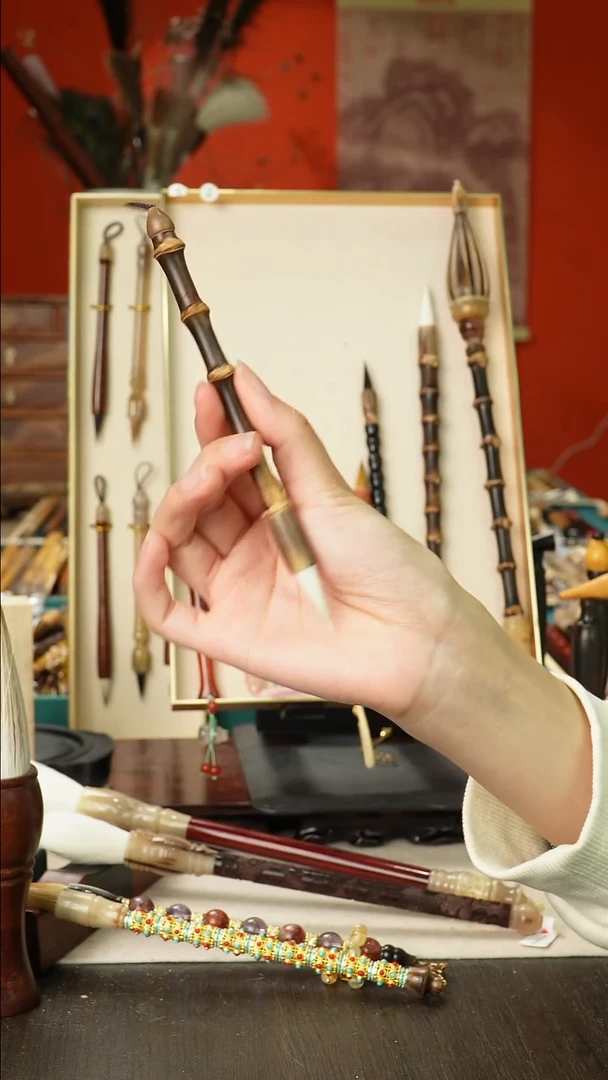 孤品高货毛笔链接 清水试笔 蘸墨不退