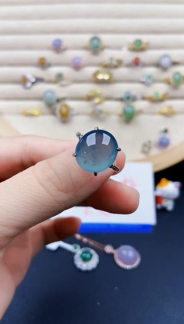 翡翠戒指银S925镶嵌21