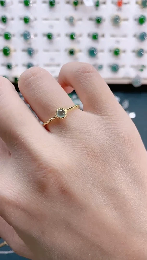 【闪购商品】翡翠戒指银S925镶嵌天然翡翠