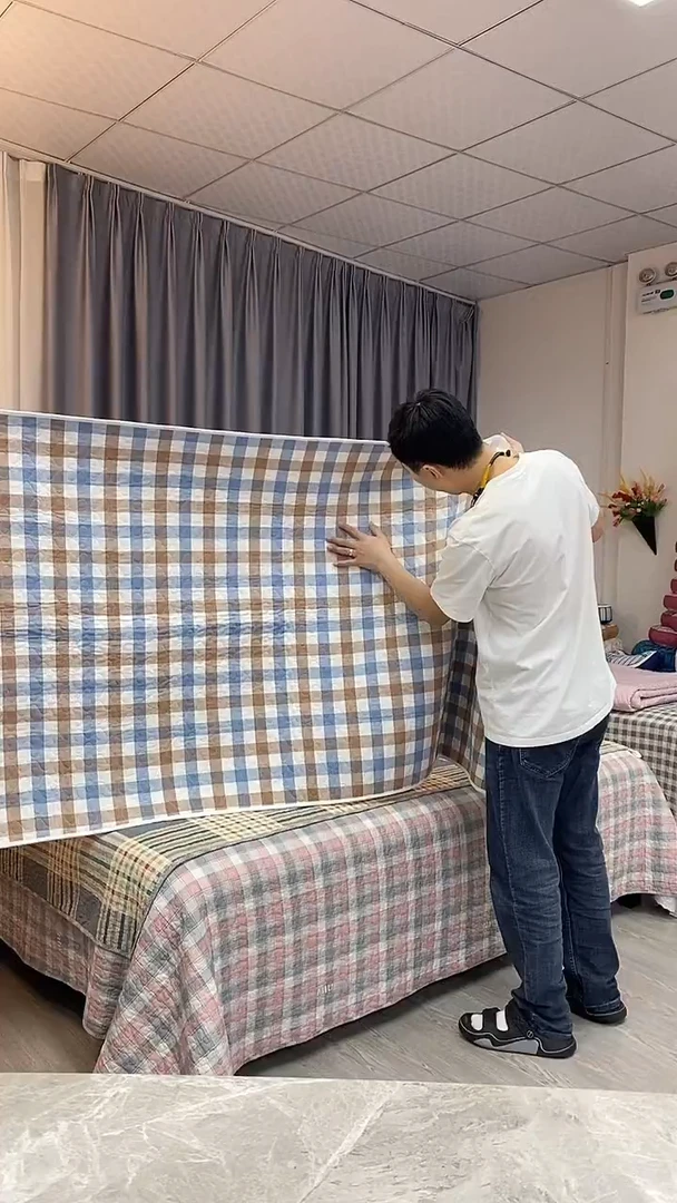 棉90cm*200cm 色织蓝格