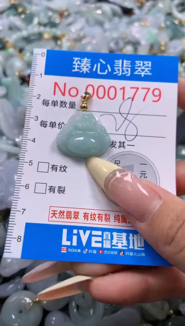 翡翠未镶嵌颈饰含绳0001779