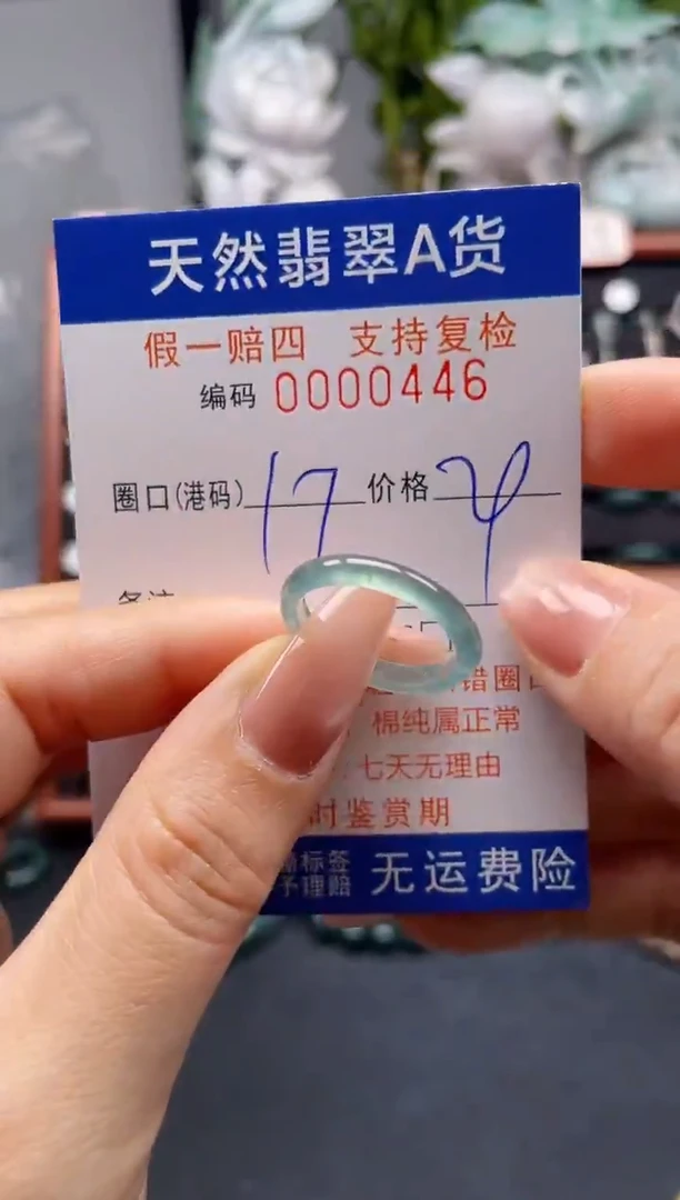 未镶嵌戒指翡翠17*0446
