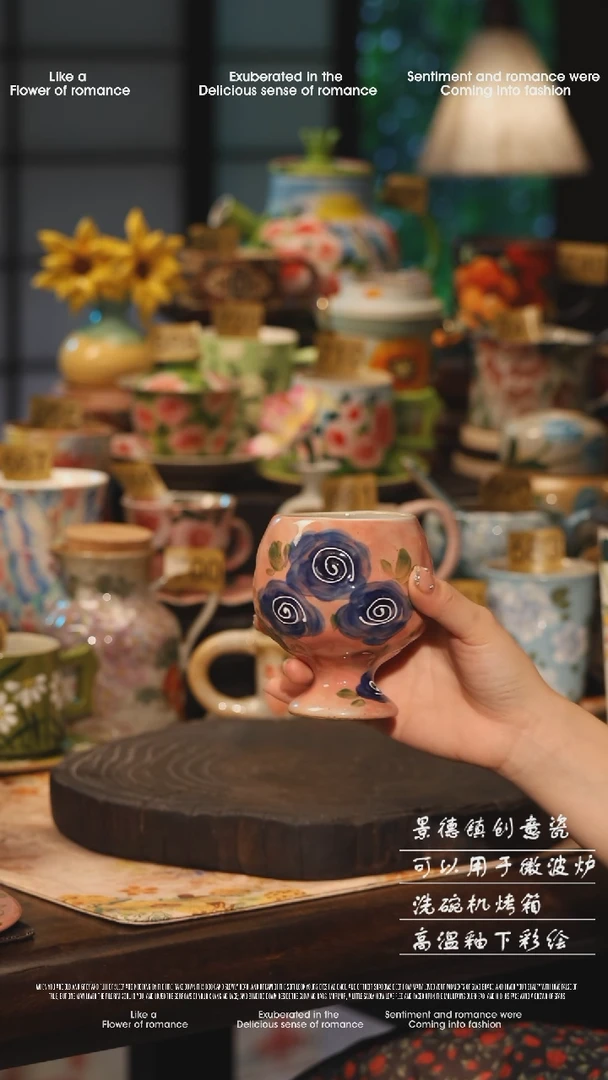 陶瓷景德镇高温釉下彩绘设计师款式