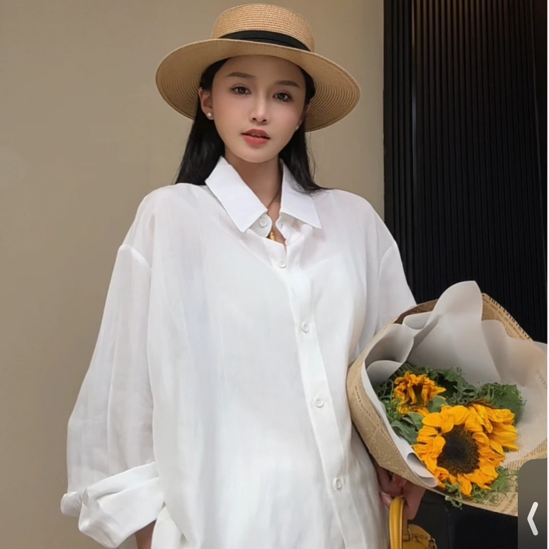 肉麻定制纯天丝亚麻大版衬衫