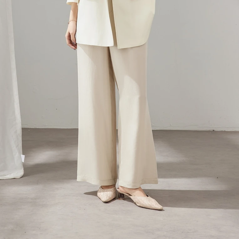 女士真丝直筒薄款休闲裤 |5756