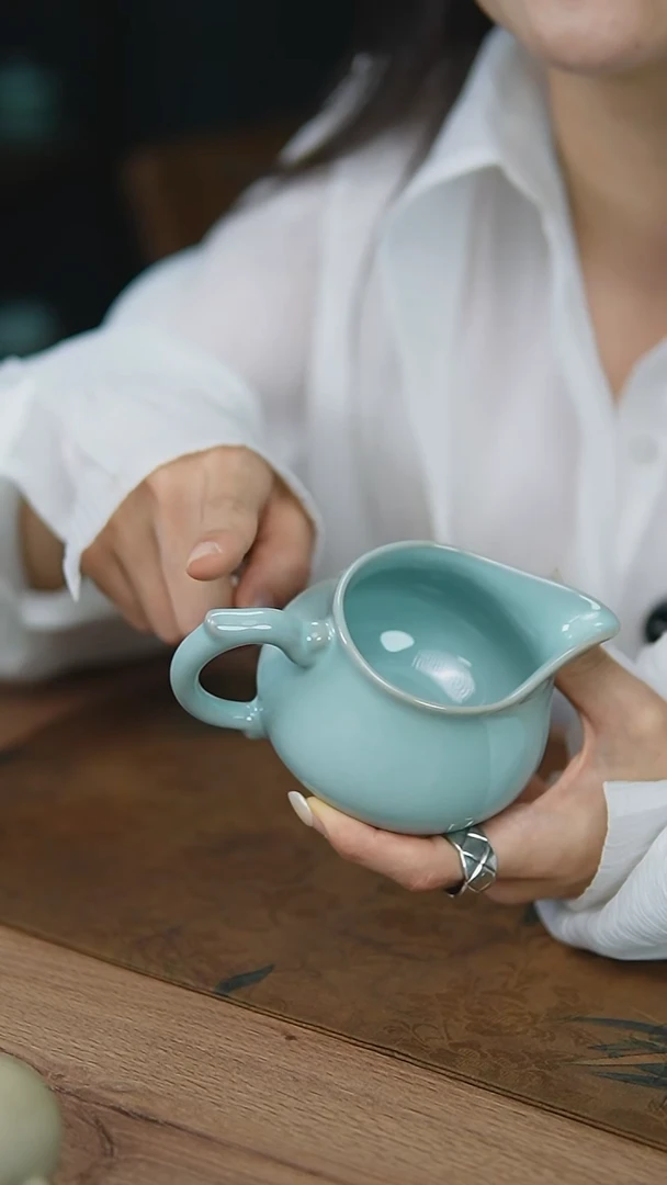 汝州原产地原矿汝瓷龙把公道