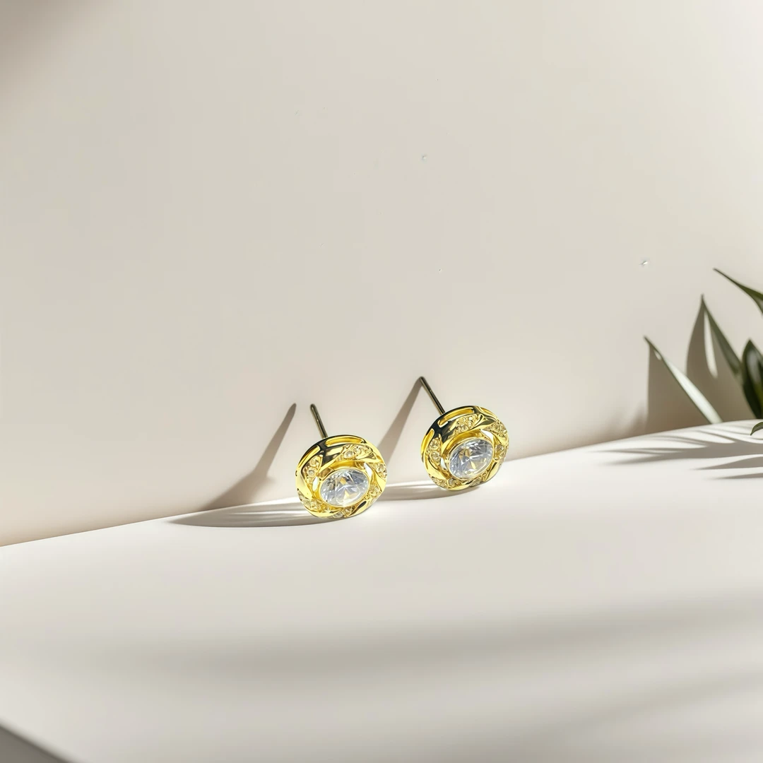 合成尖晶石【质检发货】【XH18K】复古轻奢感泡泡耳钉