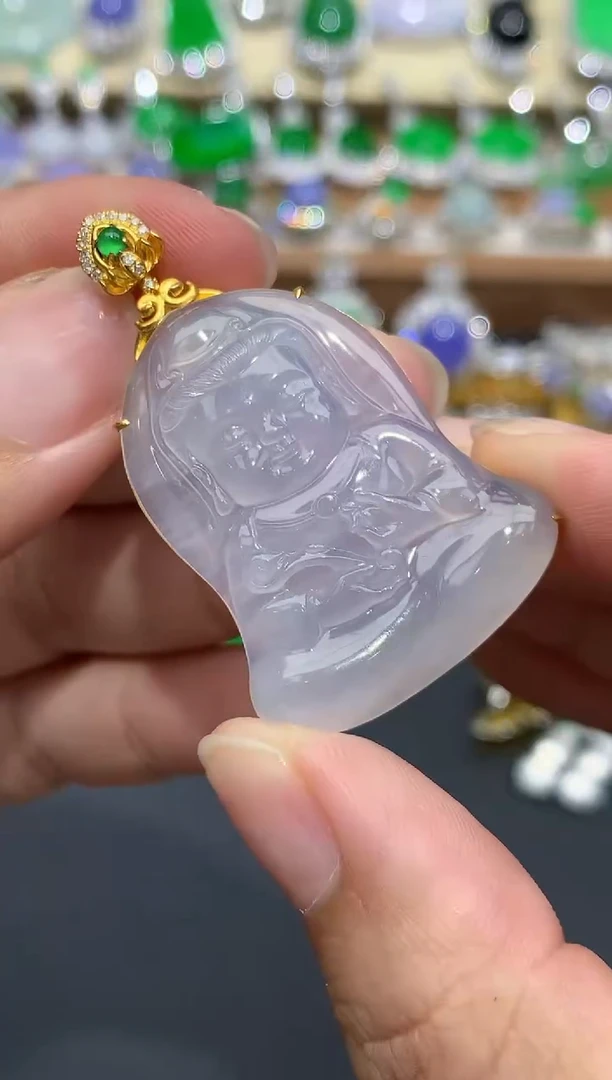 翡翠18K金镶嵌颈饰515-春日珠宝