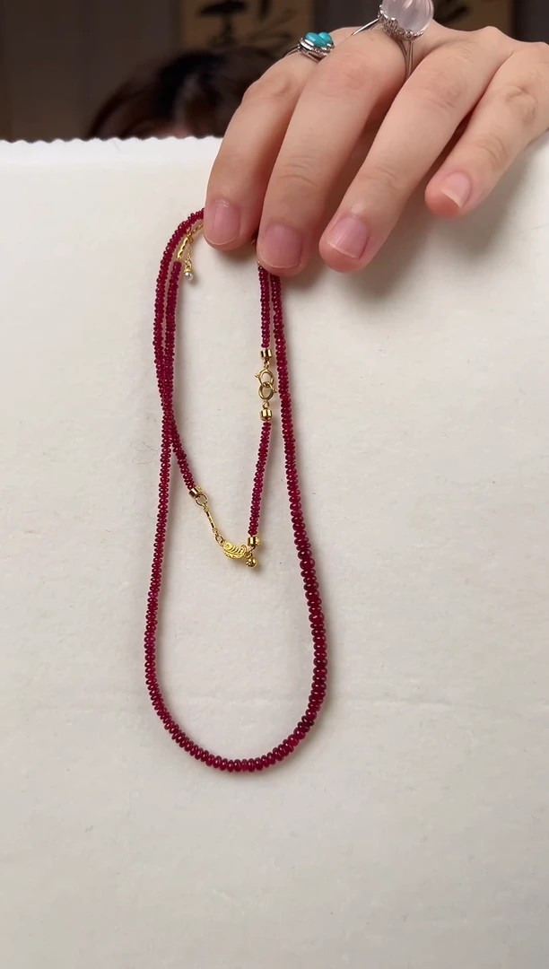 颈饰18K金镶嵌红宝石定制款