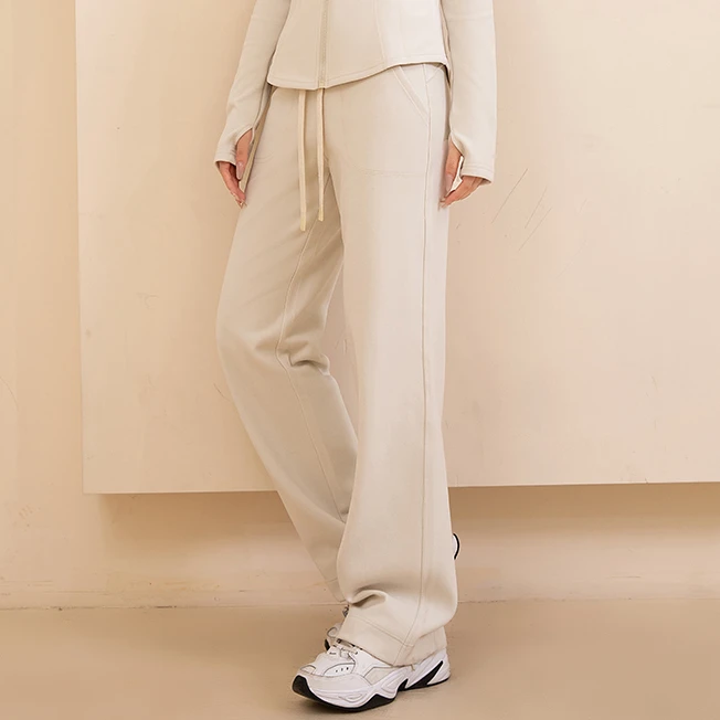 云境舒柔·lu家同款软糯高腰云感休闲直筒裤 垂顺亲肤 Y7041