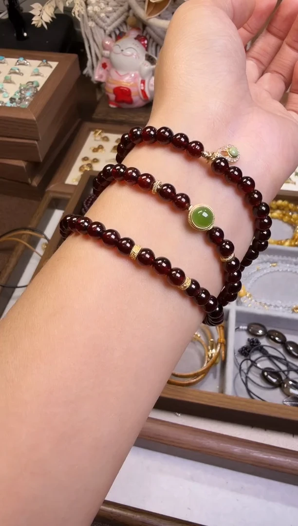 未镶嵌手链石榴石手链