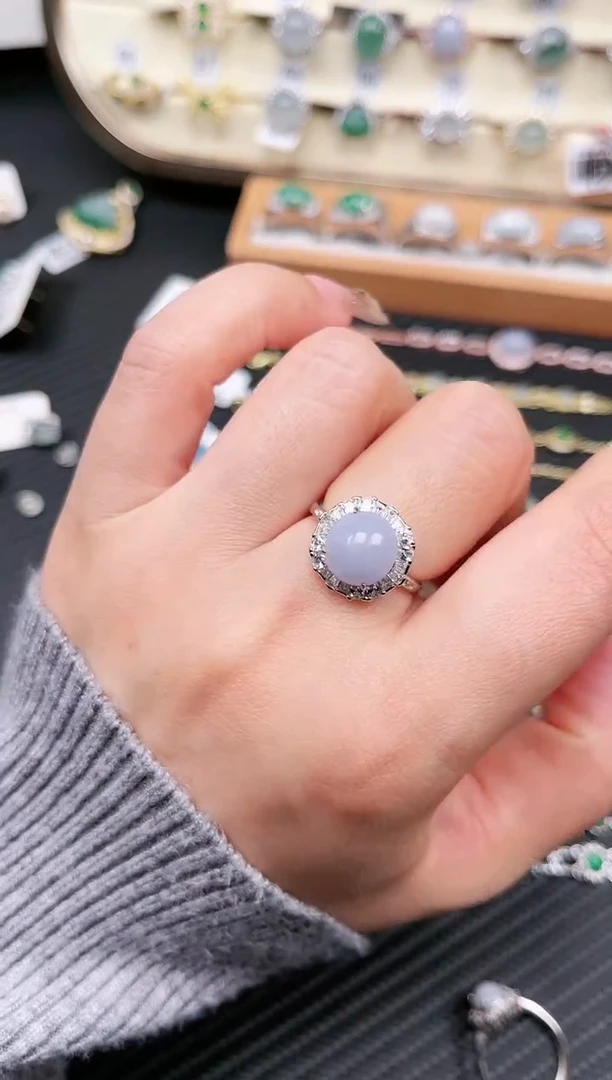 【闪购商品】翡翠戒指银S925镶嵌戒指