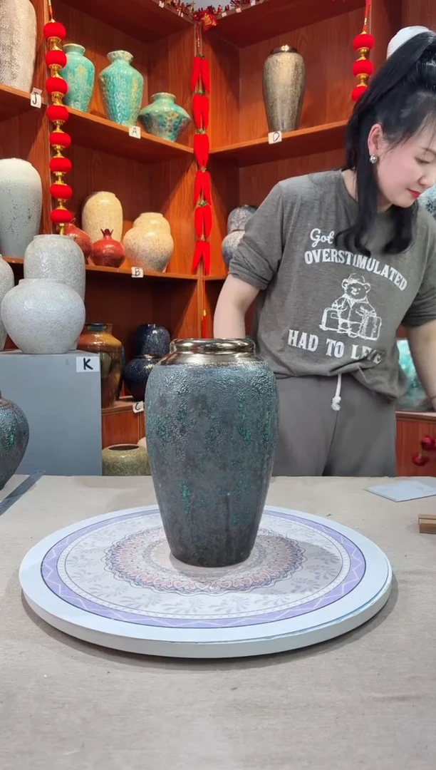 【闪购商品】瓶精品陶瓷花瓶 无花 青铜中号