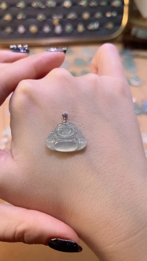 【闪购商品】翡翠颈饰18K金镶嵌佛公
