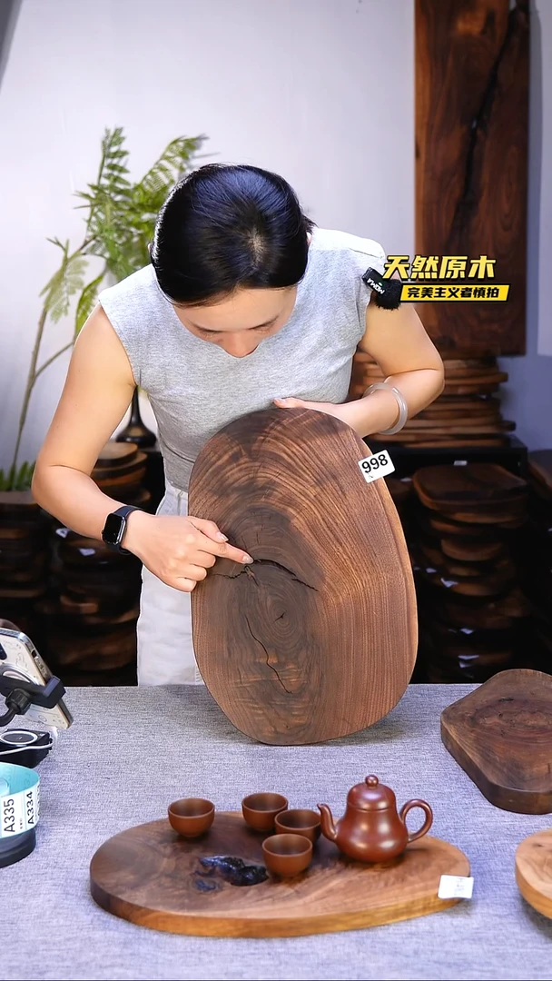 木北美黑胡桃原木.干裂疤结不属于商品质量问题完美主义者慎拍
