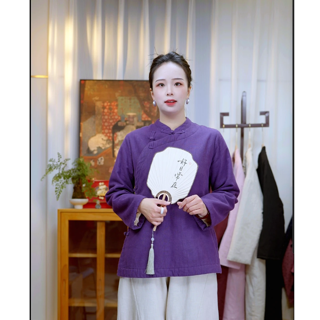 如素慢衣冬季加绒保暖复古风上衣36571