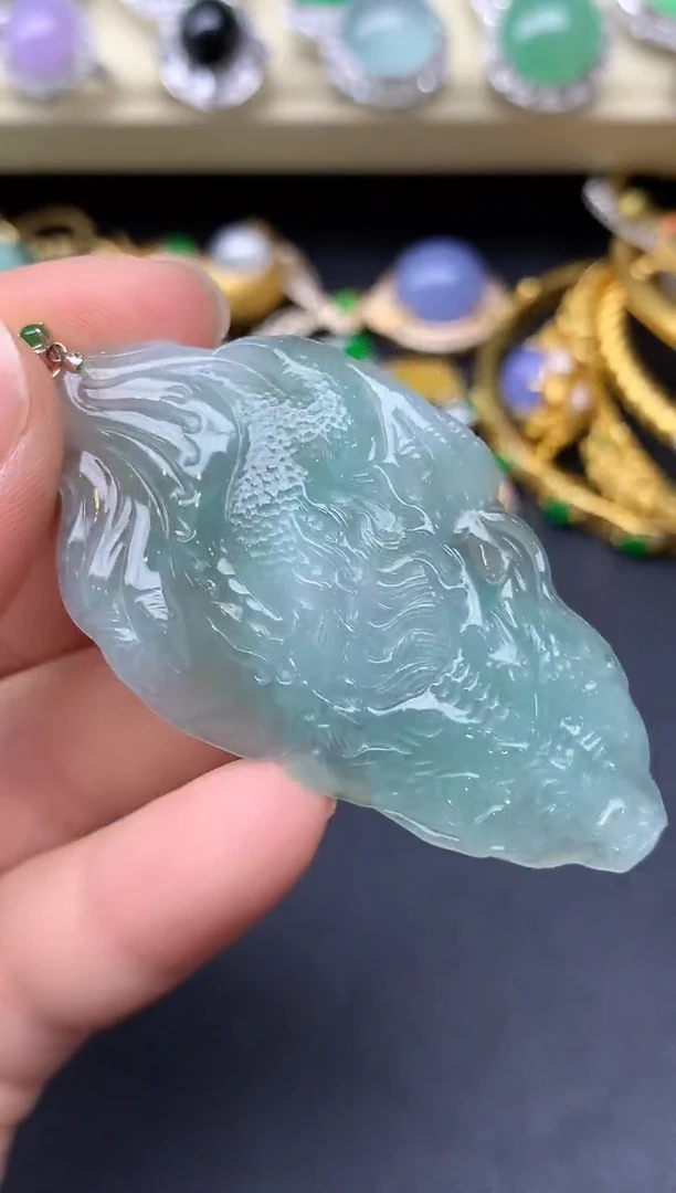 颈饰18K金镶嵌翡翠14-雪姐翡翠天天见