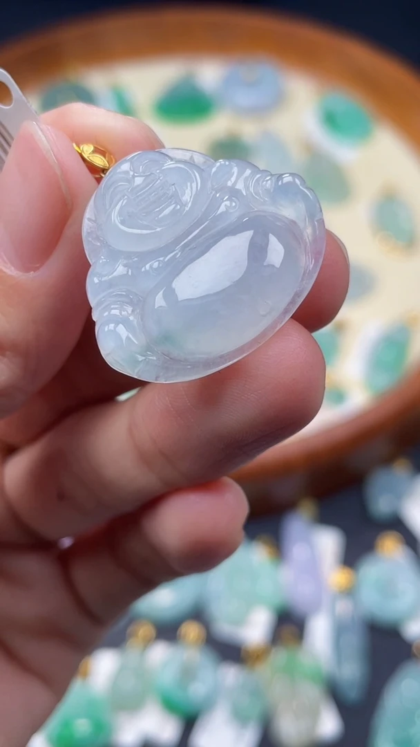 【闪购商品】翡翠颈饰18K金镶嵌佛公