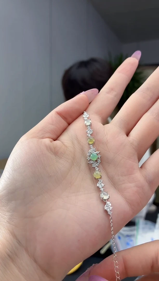 银S925镶嵌手链翡翠11111111111
