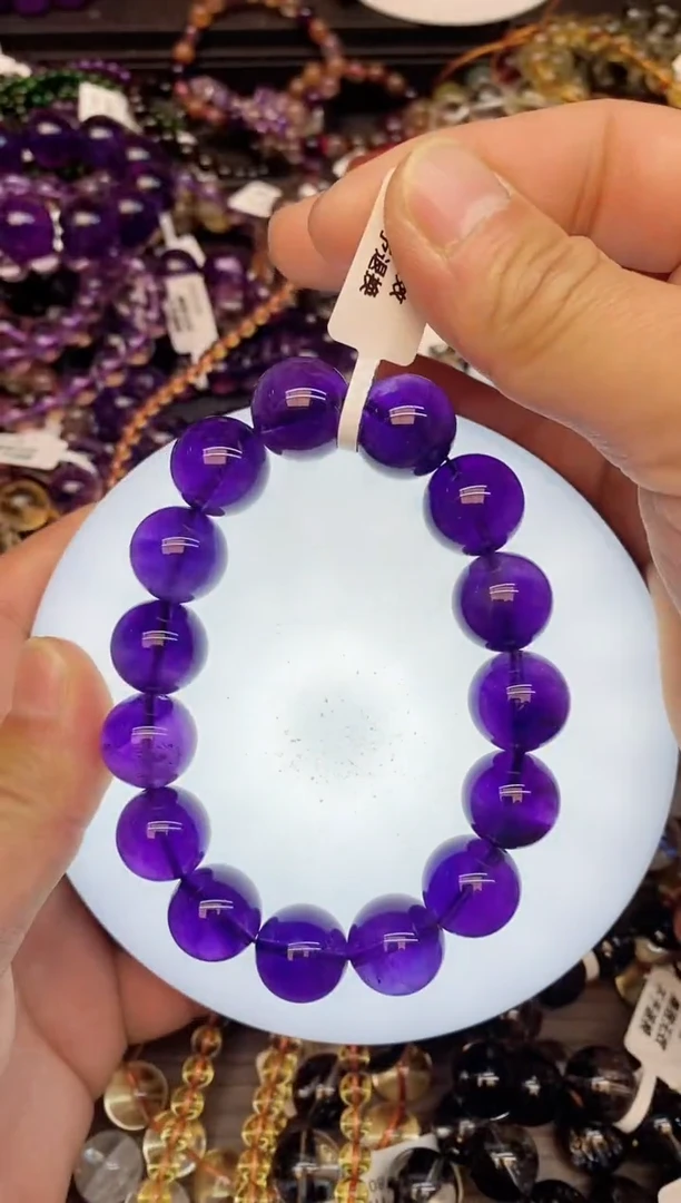 【闪购商品】水晶手链未镶嵌b46 紫水晶15mm+