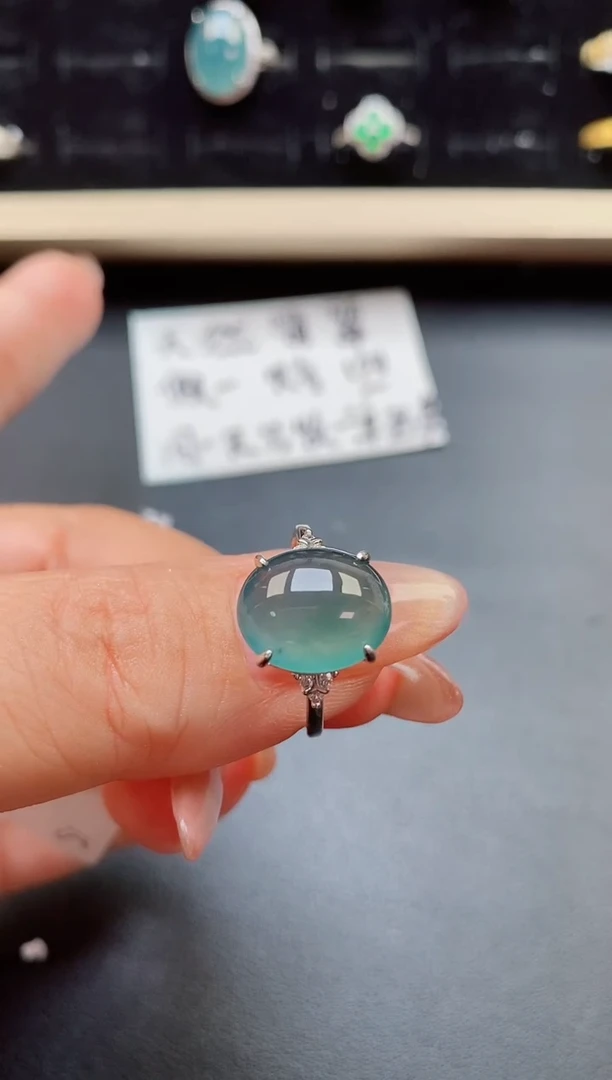 翡翠戒指银S925镶嵌321321