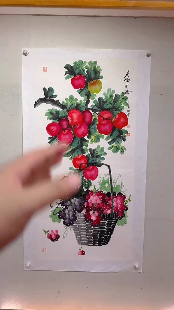 国画多福平安/4尺托底/雷畅胜