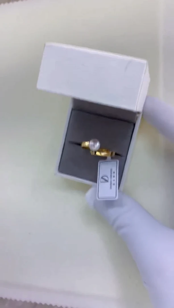 银S925镶嵌海水珍珠饰品设计款戒指