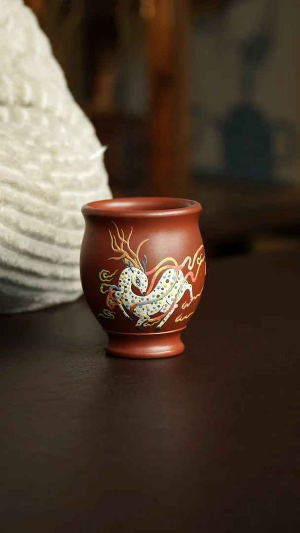茶杯紫砂22号 九色鹿杯 宜兴紫砂原矿作品