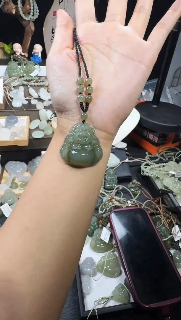 颈饰未镶嵌和田玉我***贝35高冰佛公
