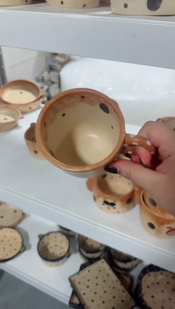 陶珍珠点点杯子【十里高温釉下彩陶瓷】