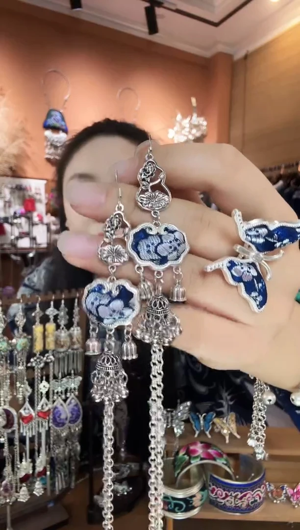 刺绣纯手工民族风耳环