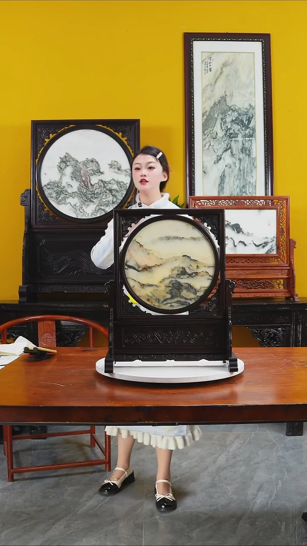 石材天然大理石画摆件