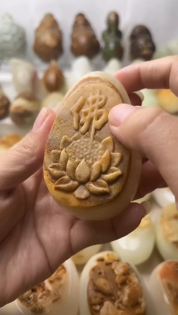 石材方解石棉纹正常不退换佛莲花微瑕